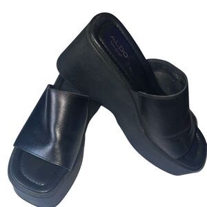 Aldo Black Slide Sandals
